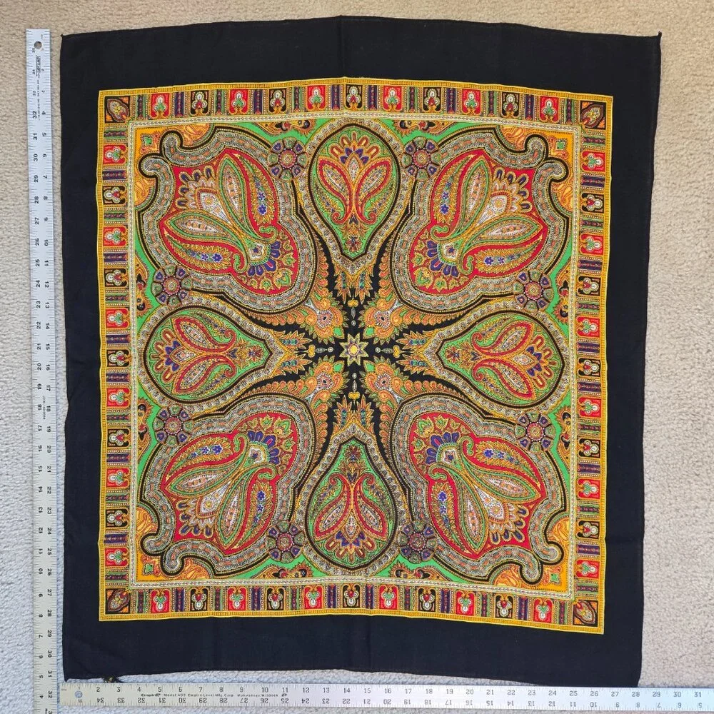 100 % wool square scarf hand-screened in Japan Kaleidoscope